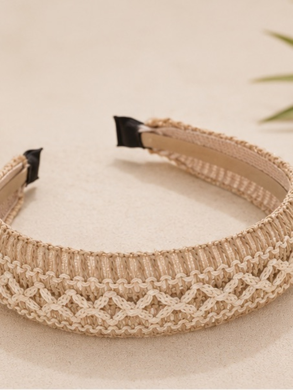 Anthropologie Openwork Raffia Headband | Coastal Boho Chic - Picture 4 of 4